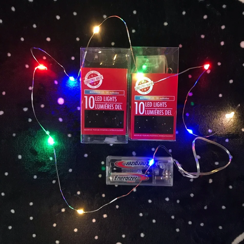 Lot of 2 LED Mini String Lights - Color Lights, RGB Multicolor